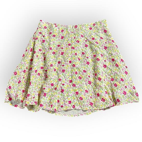 Charlie Holiday Willow Miniskirt Women's 4 Yellow Pink Floral A-Line NWT - Picture 3 of 8